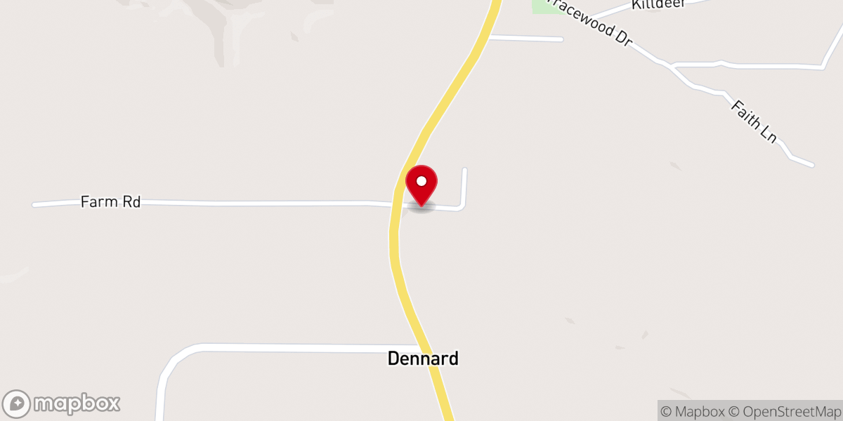 Map showing location of Faith Church of Dennard