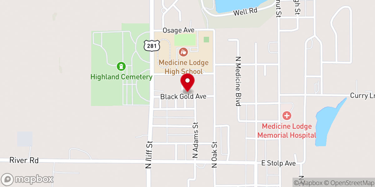 Map showing location of First Baptist Church