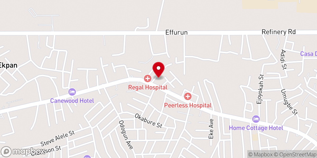 Map showing location of The GodHouse Centre, Warri