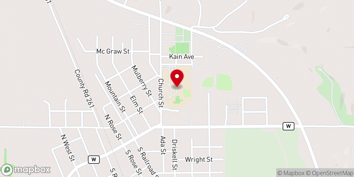 Map showing location of Oran Elementary School