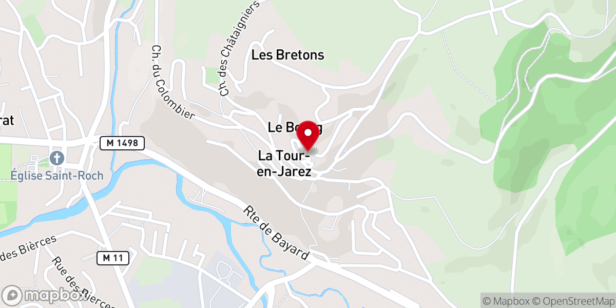 Map showing location of Eglise De La Tour-en-Jarez