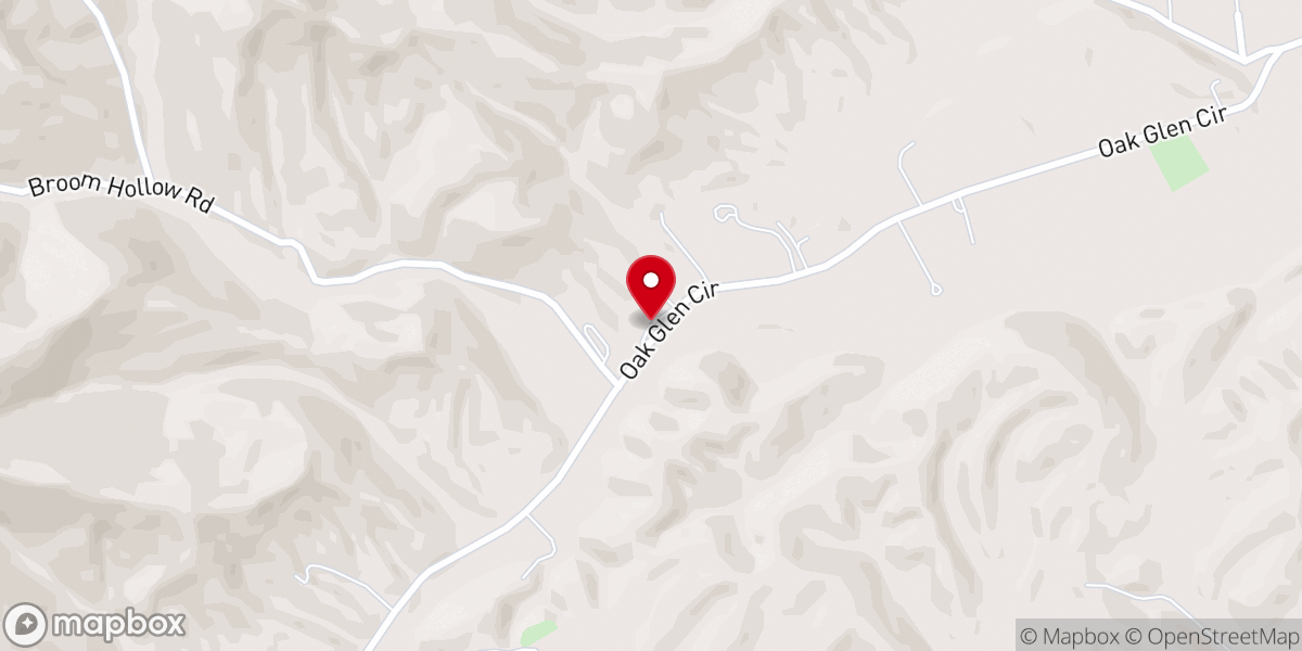 Map showing location of Oak Glen Baptist Church