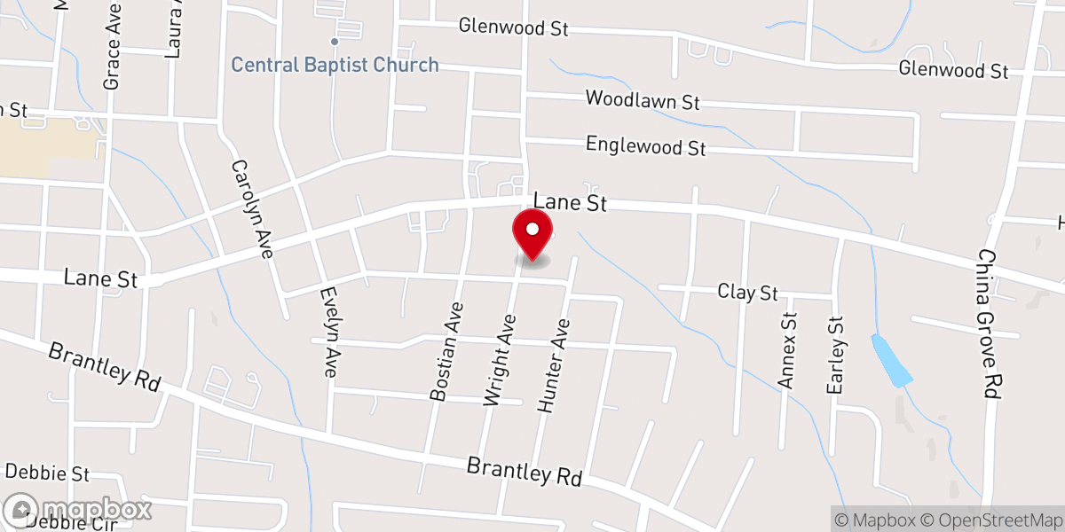 Map showing location of Franklin Heights Baptist Church