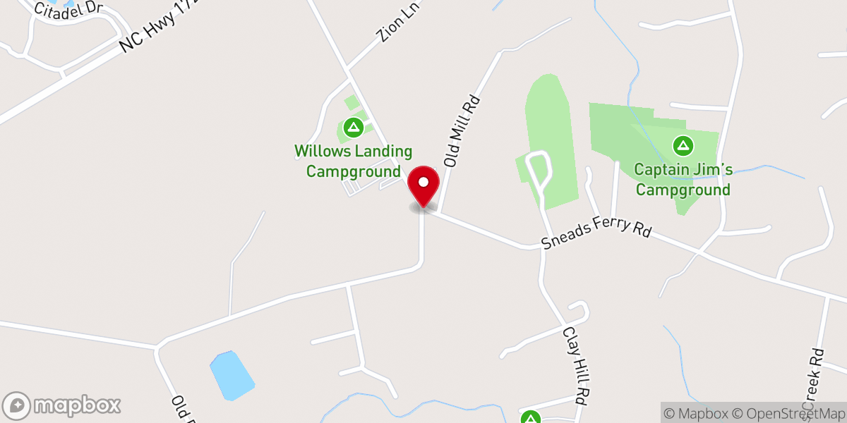Map showing location of Sneads Ferry