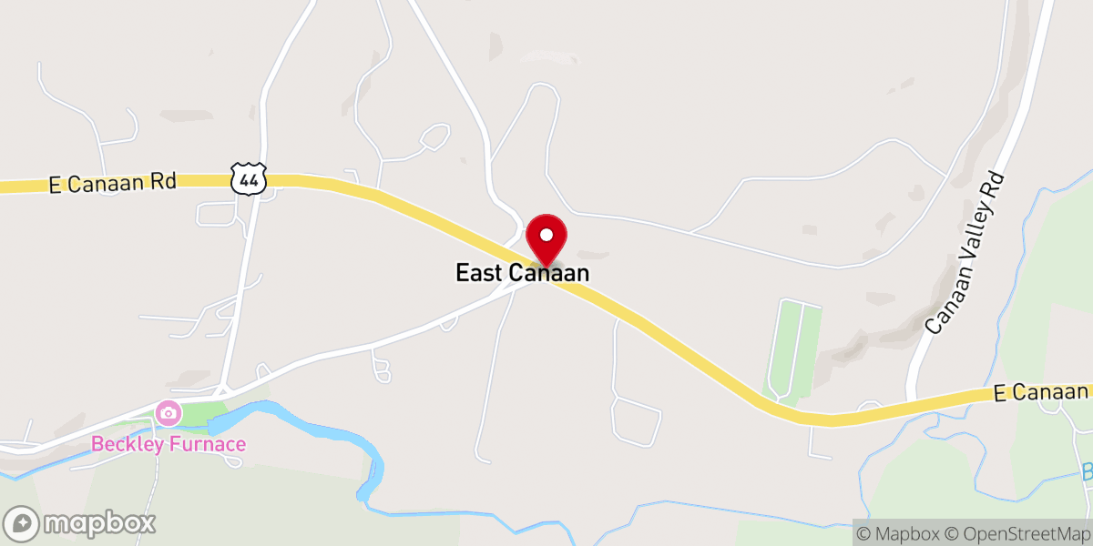 Map showing location of East Canaan