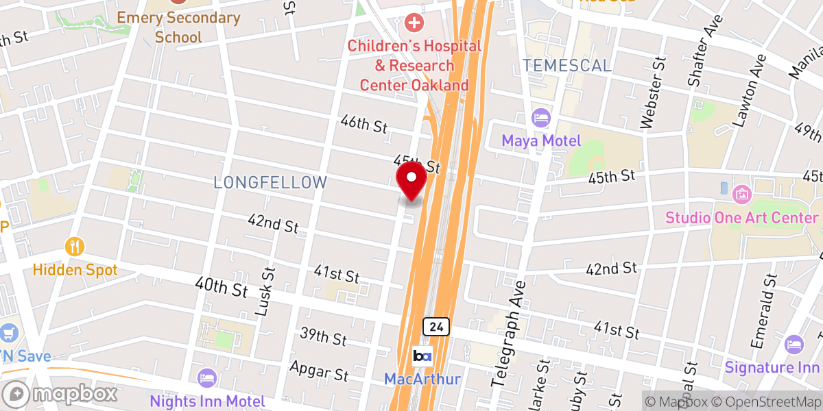 Map showing location of Emmanuel Evangelical Church of Oakland