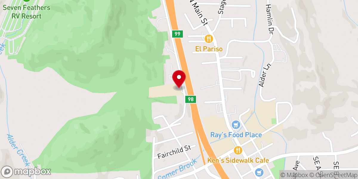 Map showing location of Canyonville Adventist Elem