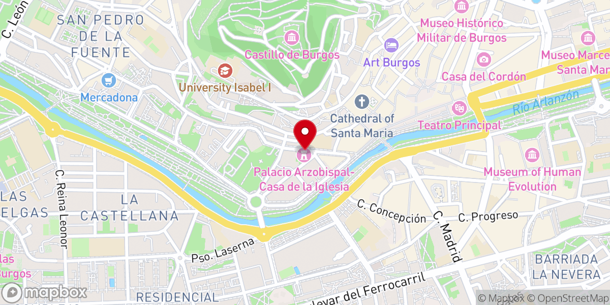 Map showing location of Arzobispado de Burgos