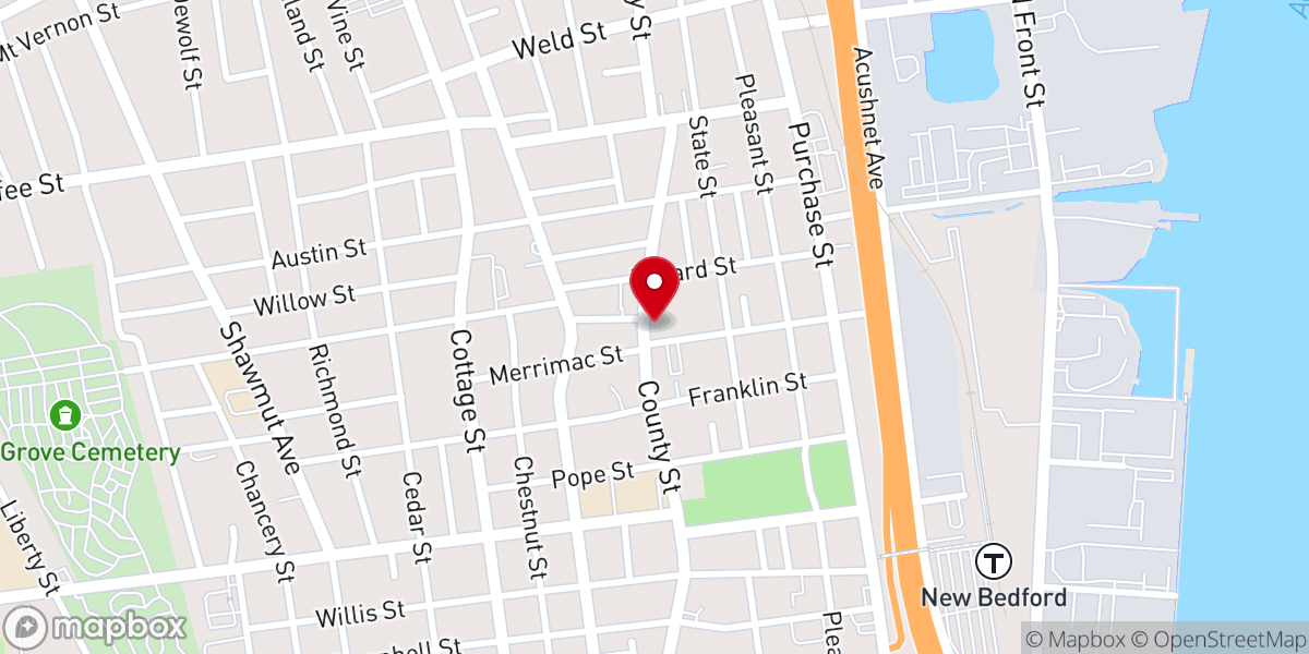 Map showing location of New Bedford Spanish Seventh-day Adventist Church
