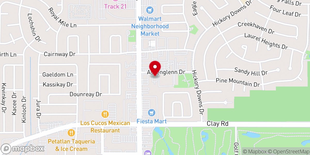 Map showing location of Iglesia Adventista del Séptimo Día Hispana de Houston - Bear Creek / Houston Bear Creek Spanish Seventh-day Adventist Church