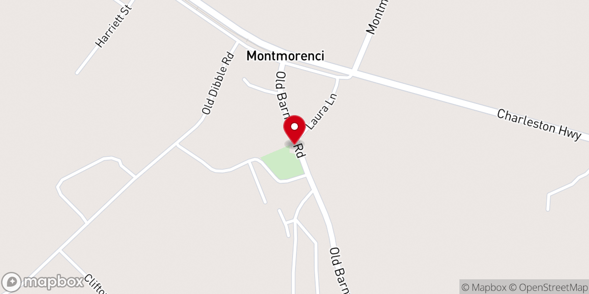 Map showing location of First Baptist Church of Montmorenci