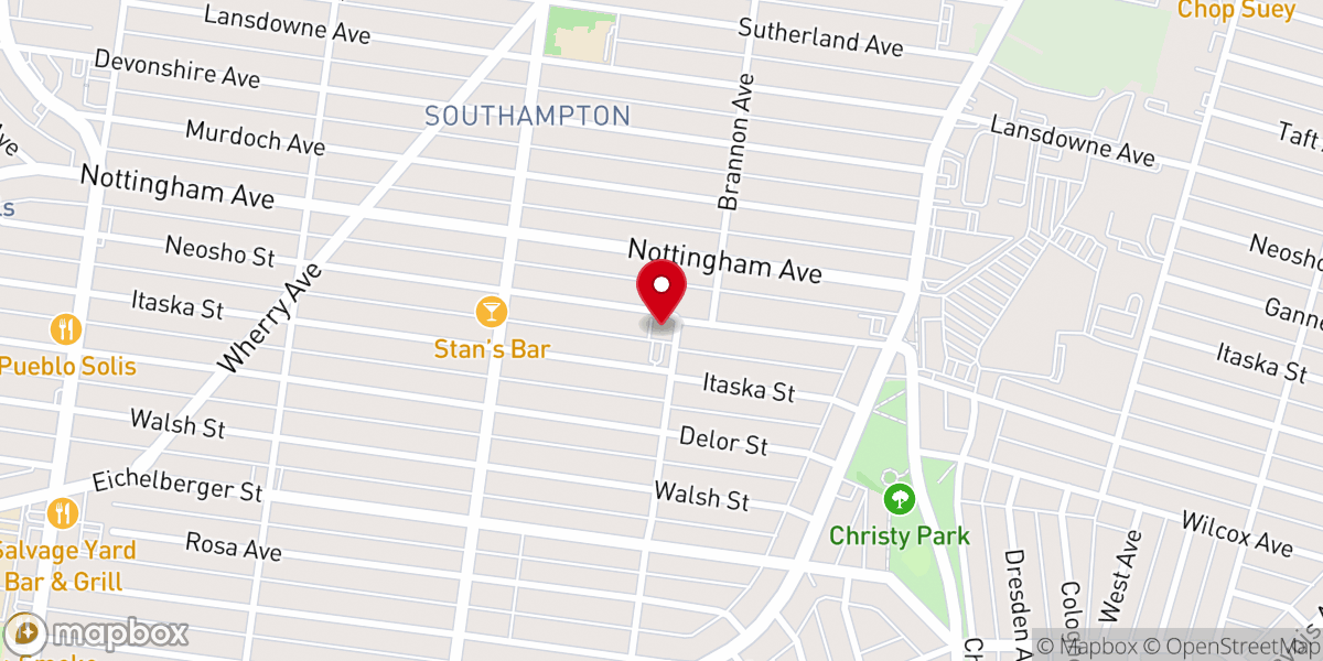 Map showing location of Hope Lutheran Church