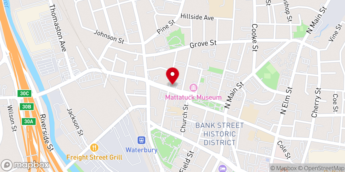 Map showing location of First Congregational Church