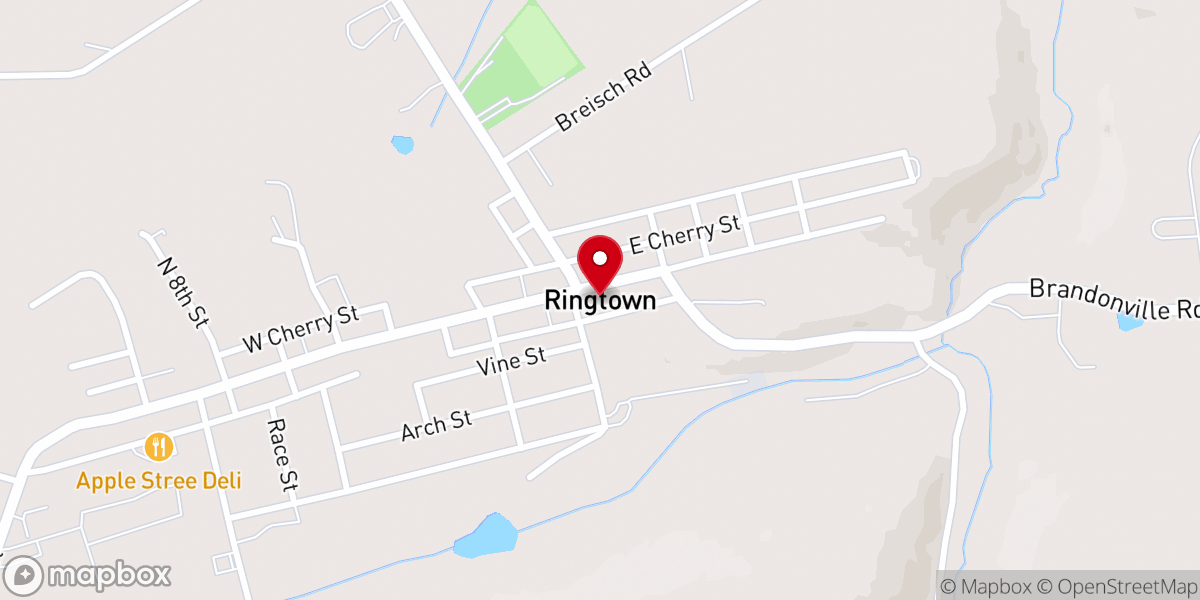 Map showing location of Ringtown