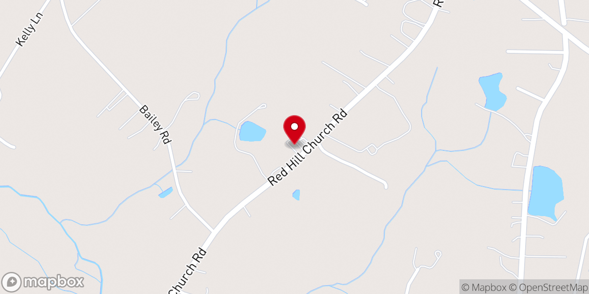 Map showing location of Red Hill PFWB Church