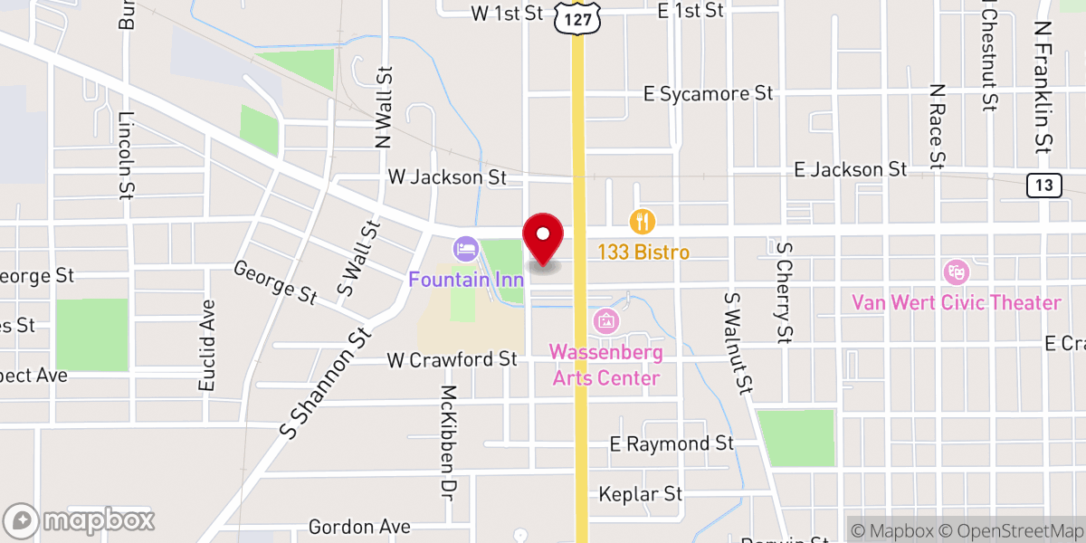 Map showing location of First United Methodist Church