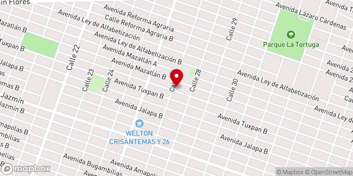 Map showing location of Rectoria San Francisco De Asis y San Felipe de Jesus