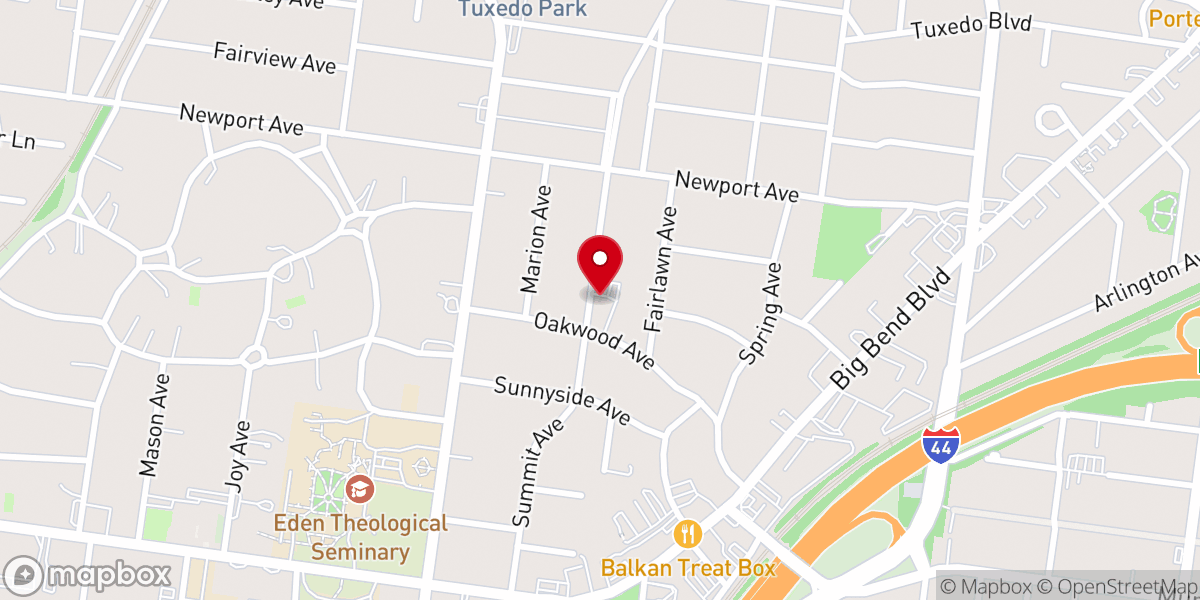 Map showing location of Webster Groves Baptist Church