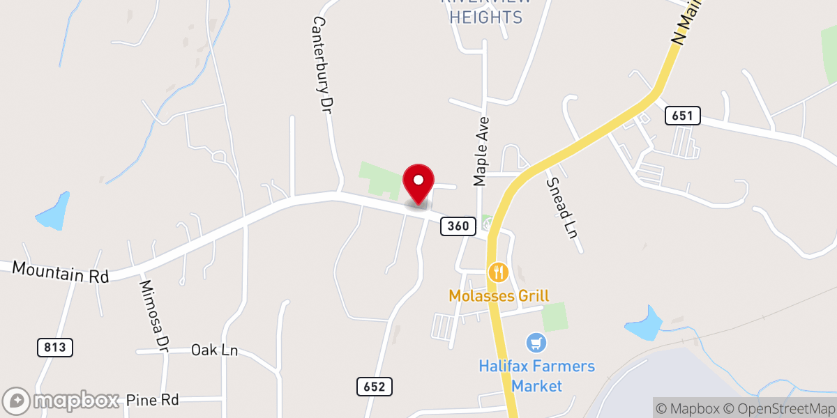 Map showing location of Halifax United Methodist