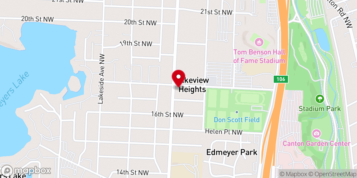 Map showing location of Canton First Wesleyan Methodist Church