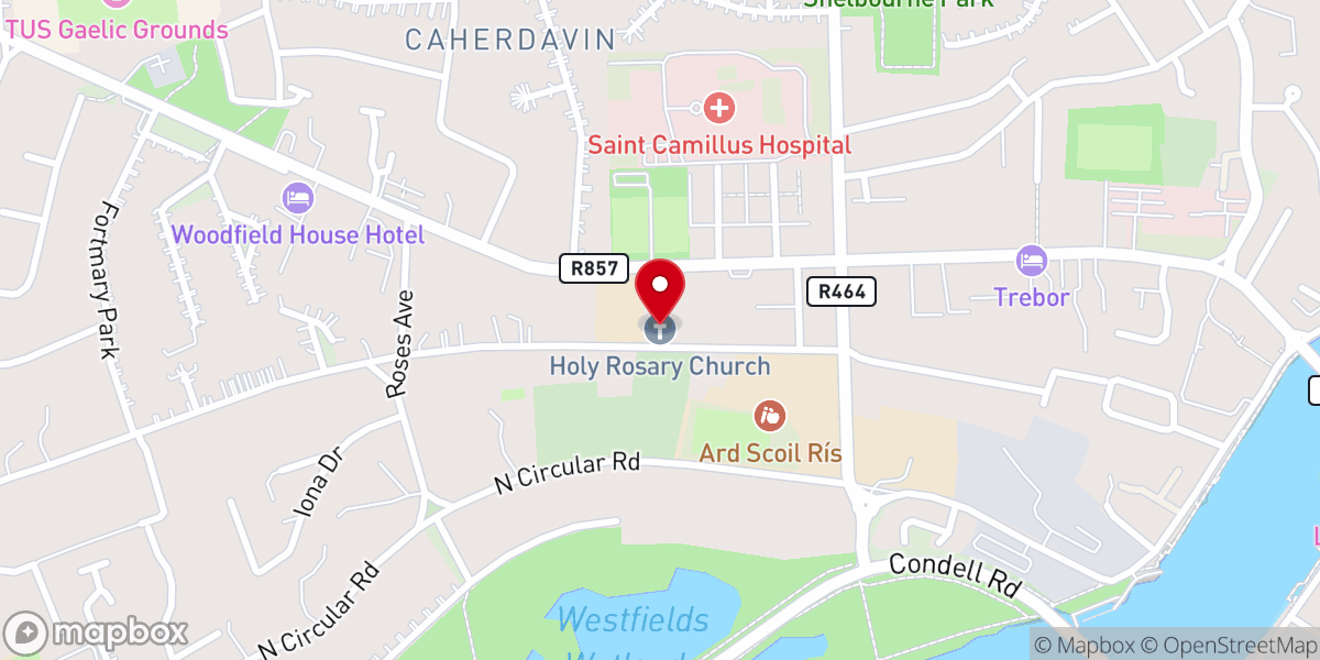 Map showing location of Our Lady of The Rosary Parish