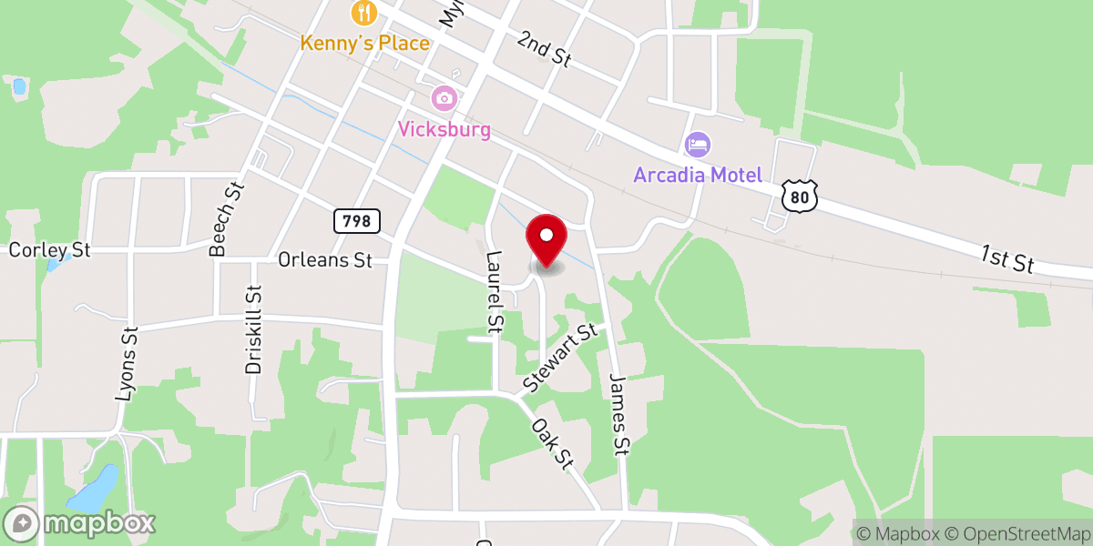 Map showing location of New Pilgrims Rest Baptist Church