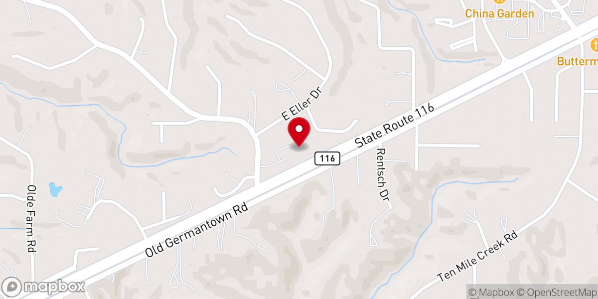 Map showing location of Willow Hill Church