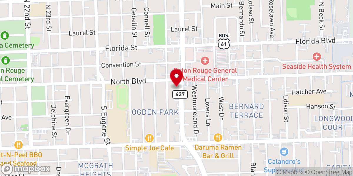 Map showing location of Mid City Ballroom