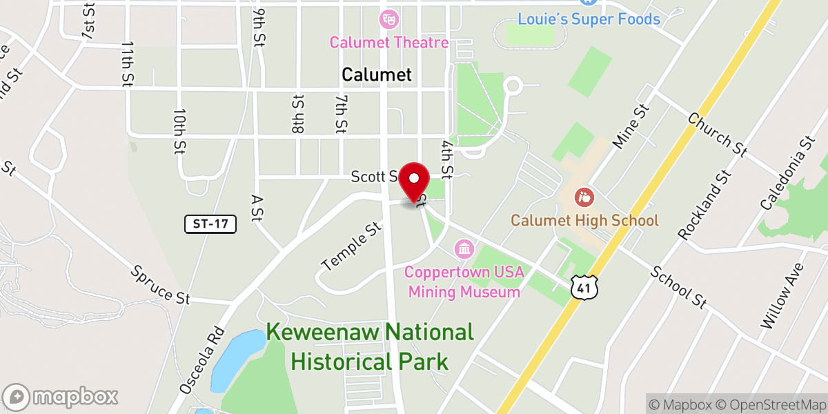 Map showing location of Calumet Art Center