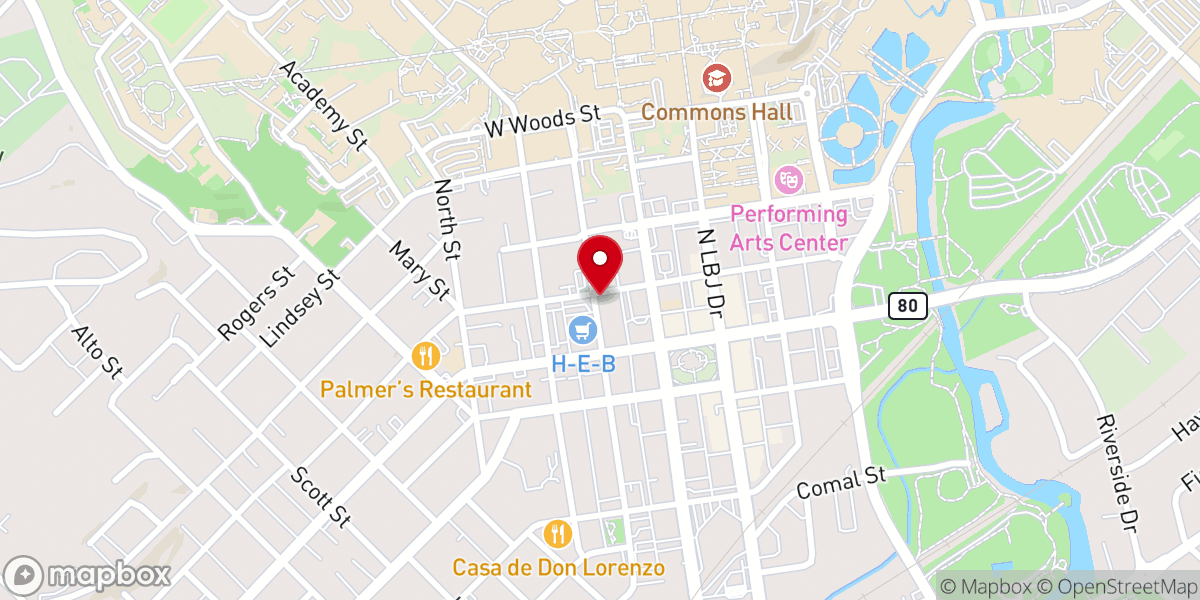 Map showing location of First United Methodist Church - San Marcos