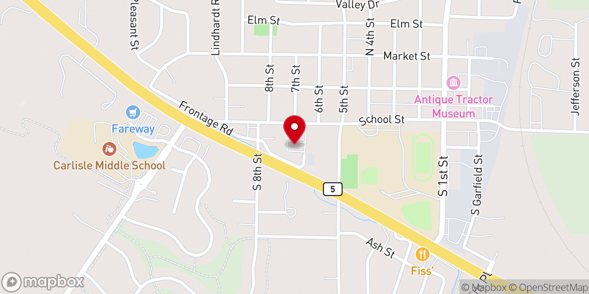 Map showing location of Carlisle Baptist Church