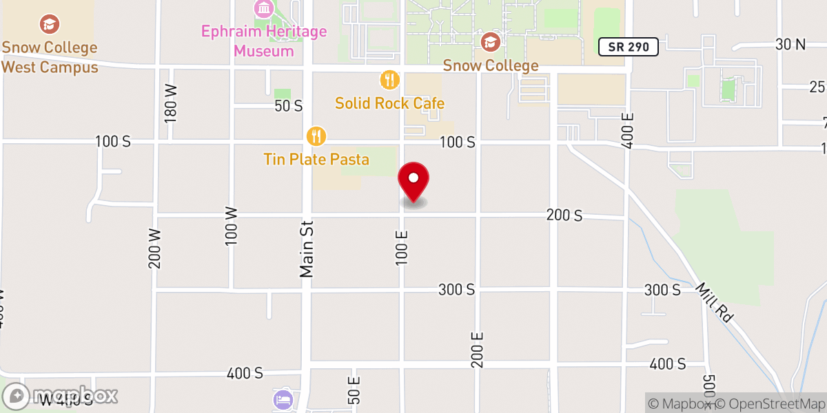 Map showing location of FamilySearch center