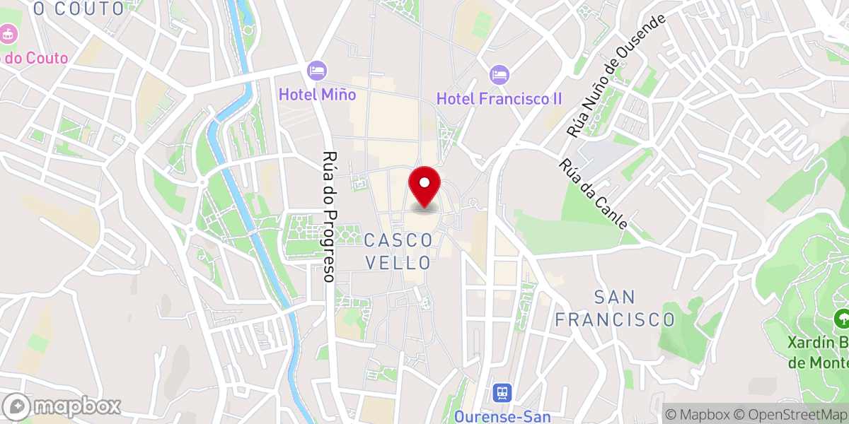 Map showing location of Fachada norte da catedral de Ourense