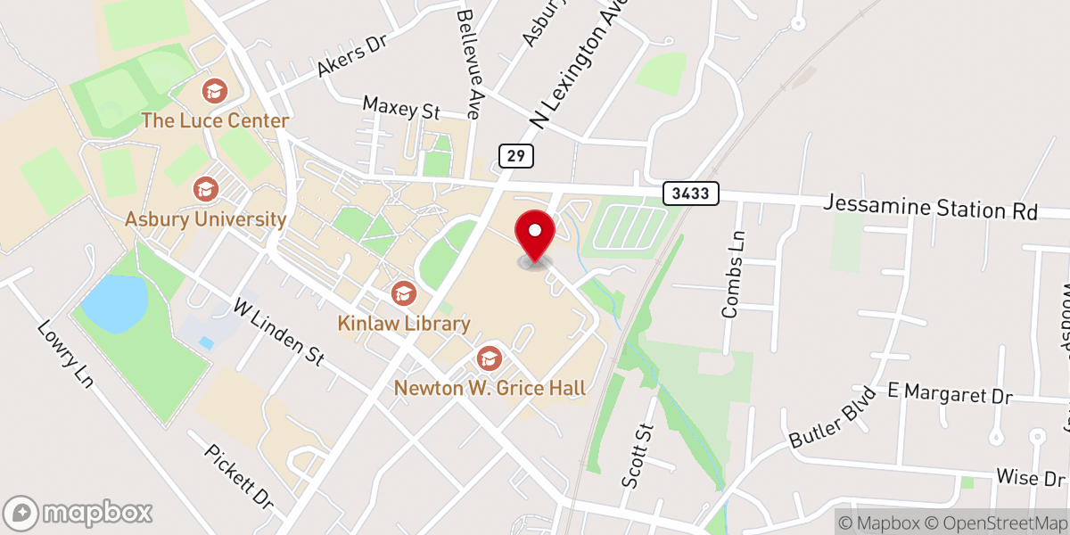 Map showing location of Asbury Inn & Suites
