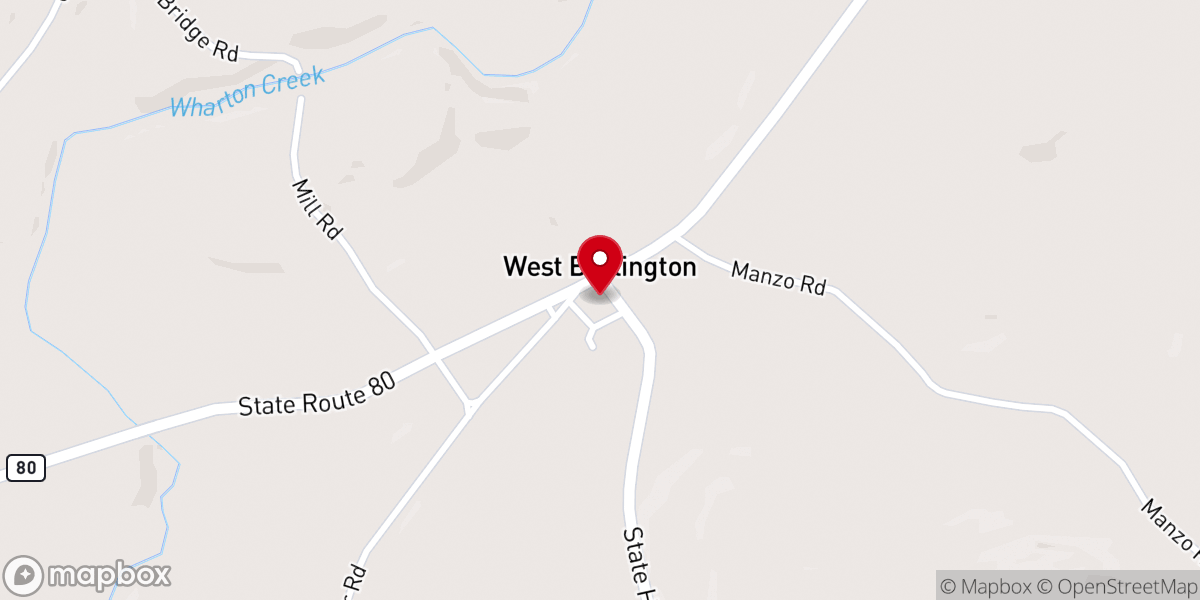 Map showing location of West Burlington Memorial Church