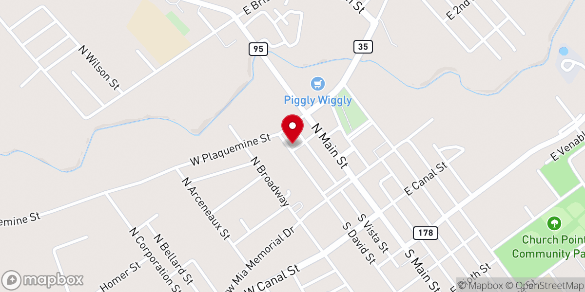 Map showing location of Church Point Primary Care llc
