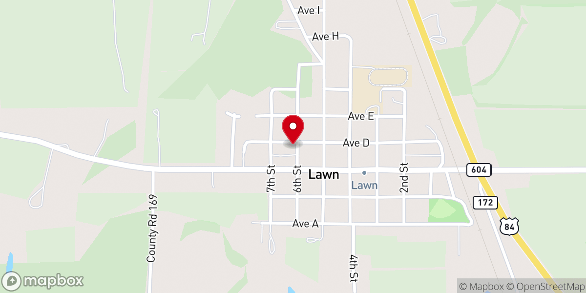 Map showing location of Lebanon Primitive Baptist Church