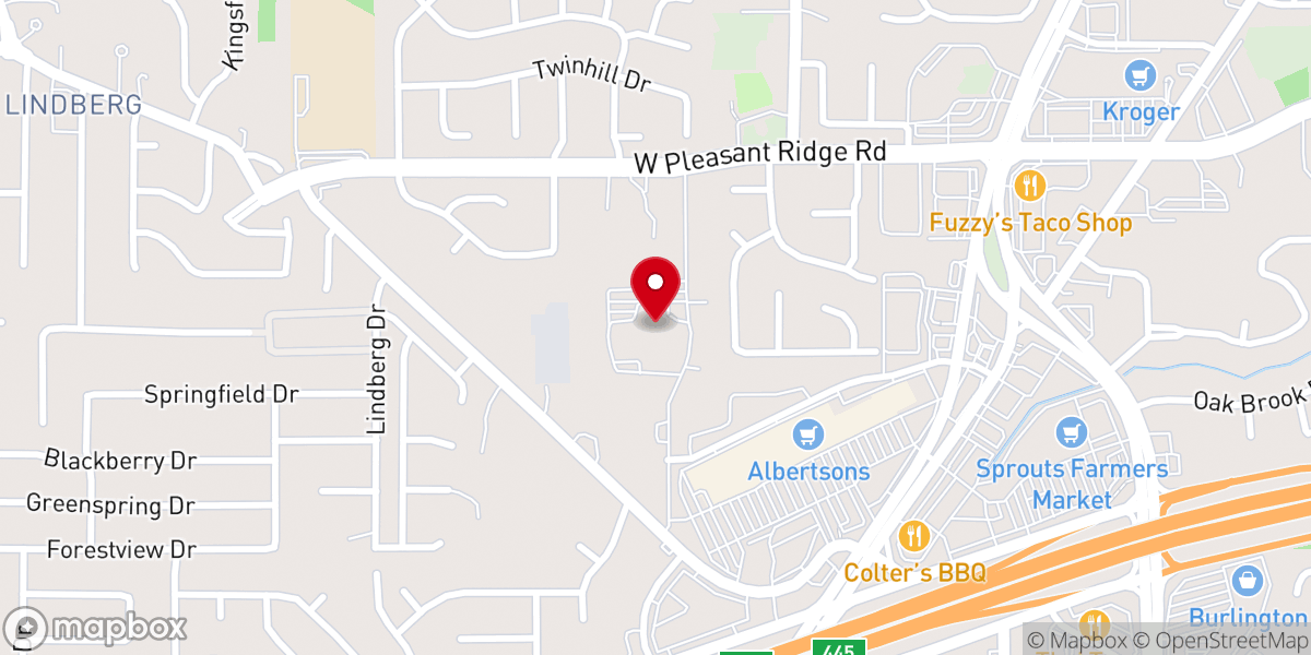 Map showing location of Pleasant Ridge Church of Christ