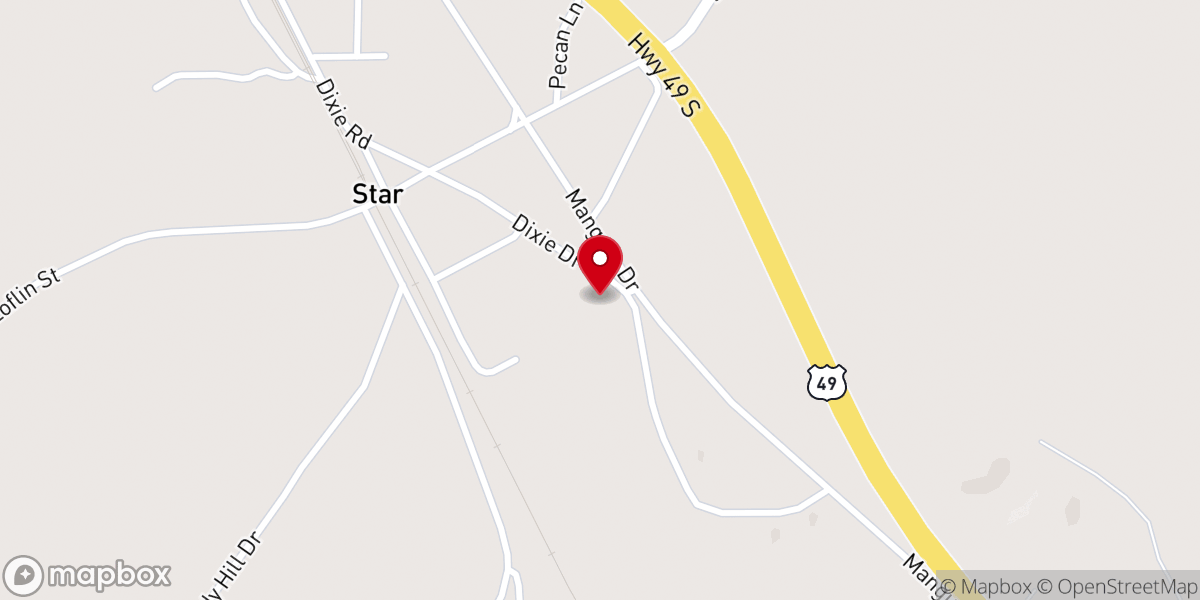 Map showing location of Bible Baptist church