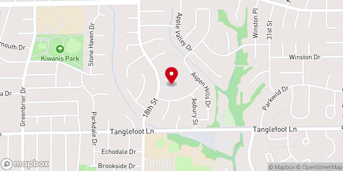 Map showing location of St. John Vianney Catholic Church