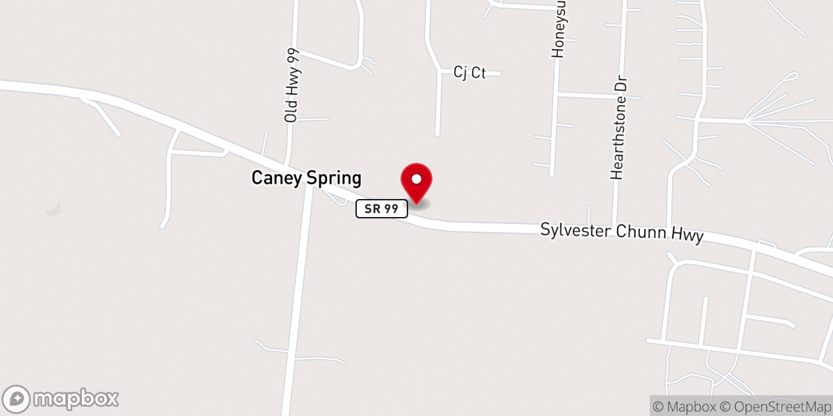 Map showing location of Caney Spring United Methodist