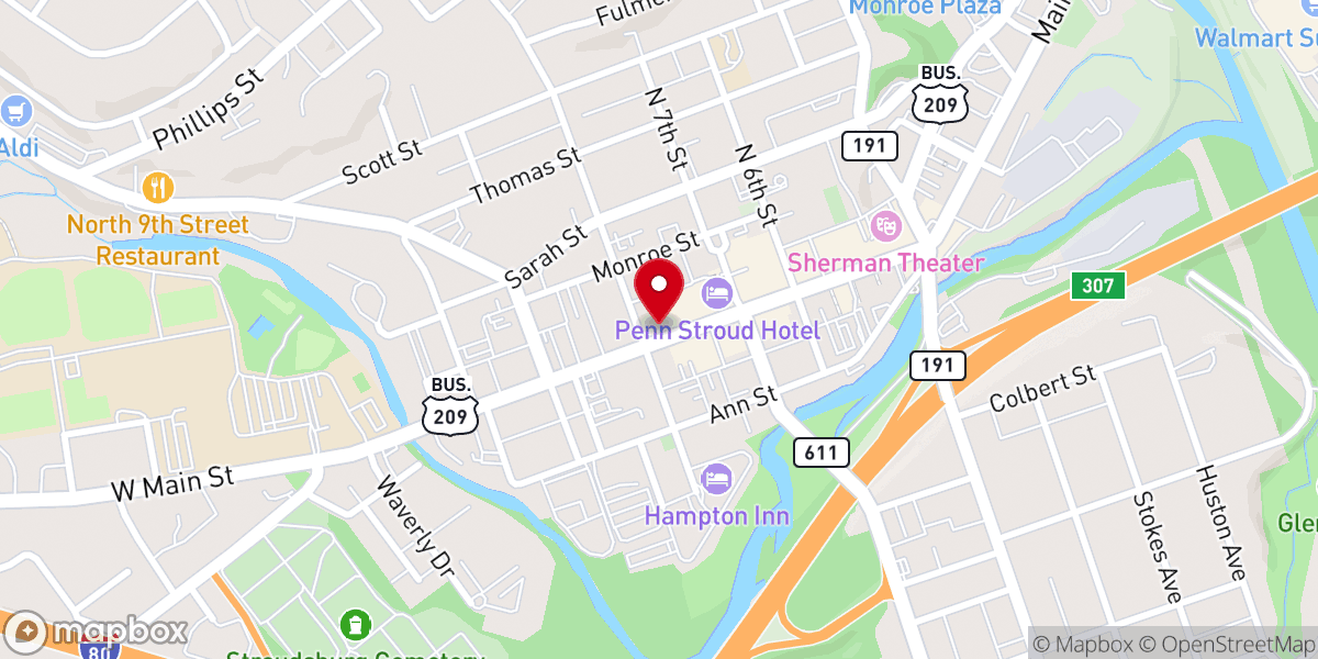 Map showing location of First Church of Christ, Scientist, and Reading Room