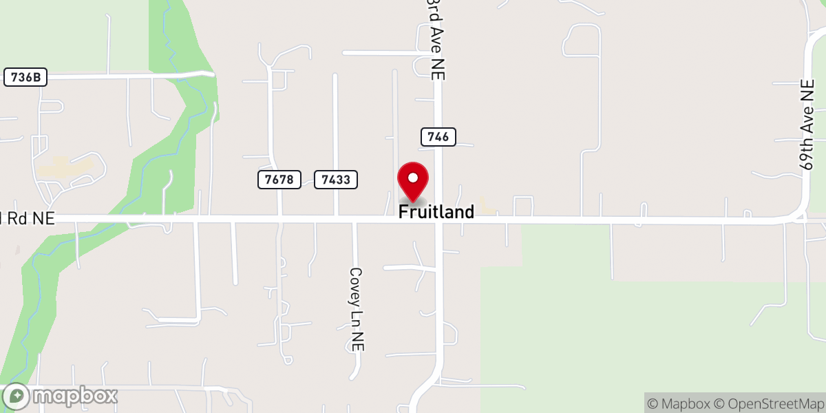 Map showing location of Fruitland Community Church