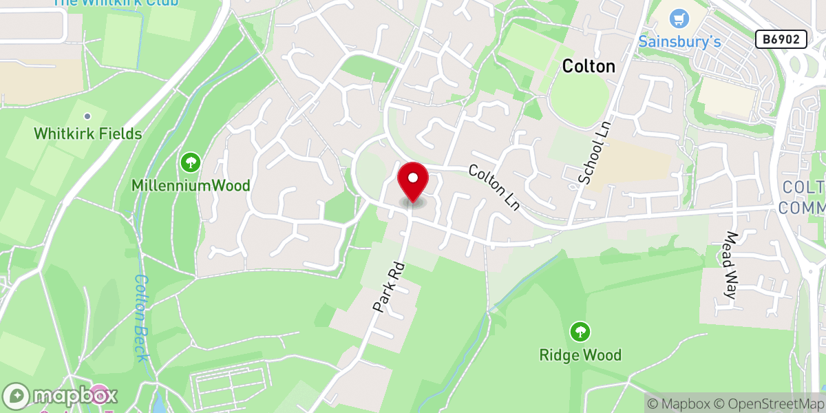 Map showing location of Colton Methodist Church