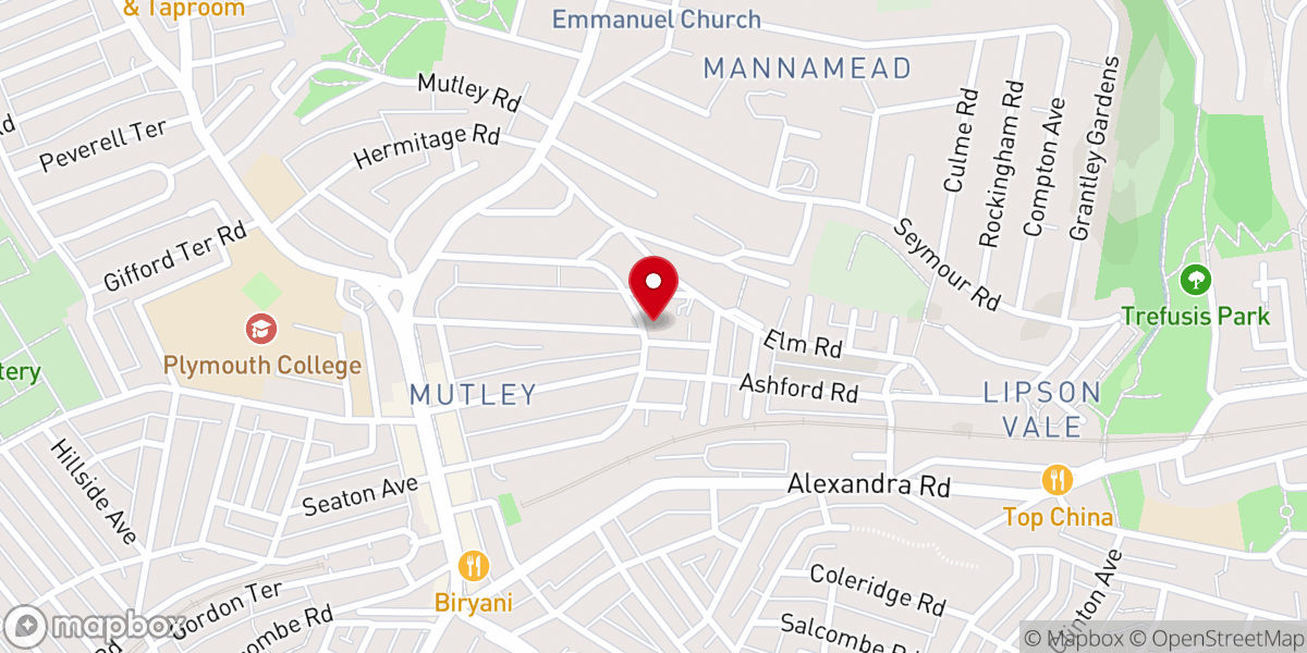 Map showing location of Plymouth Hillsborough Spiritualist Church