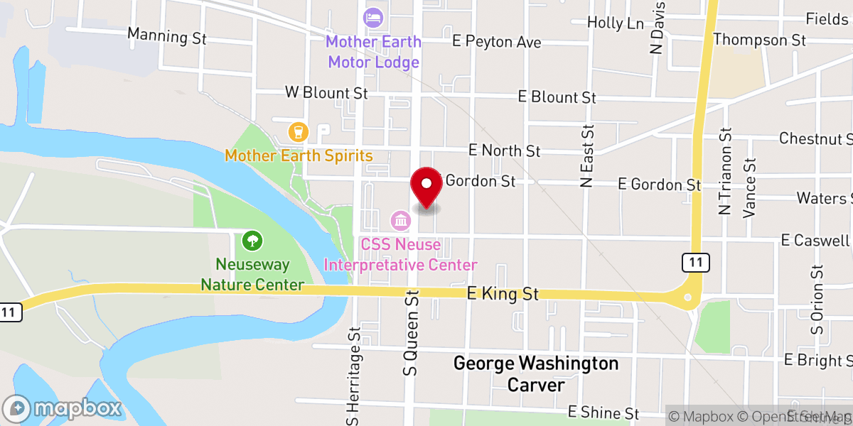 Map showing location of Standing On the Word Church