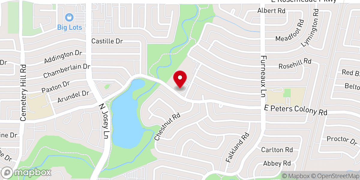 Map showing location of Woodlake Baptist Church