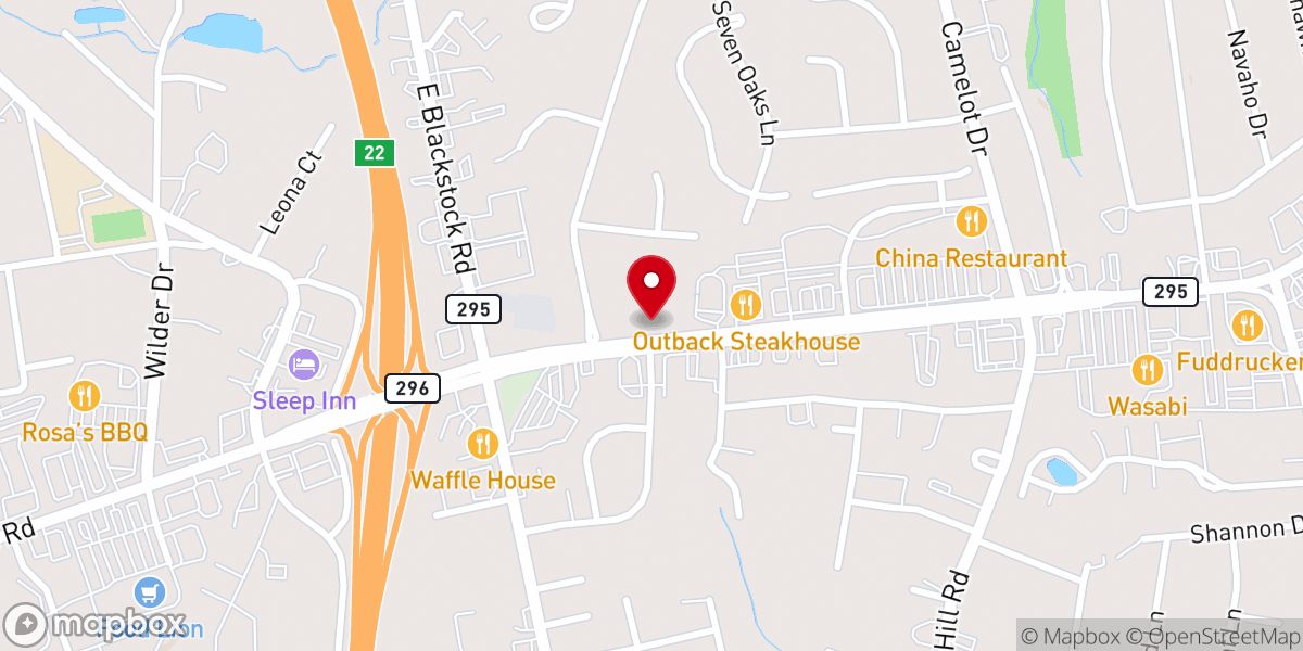 Map showing location of West Side Baptist Church