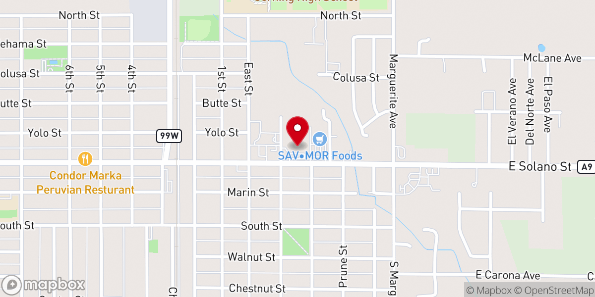 Map showing location of New Life Assembly of God
