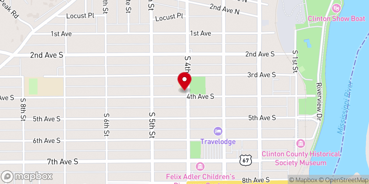 Map showing location of Sacred Heart Church